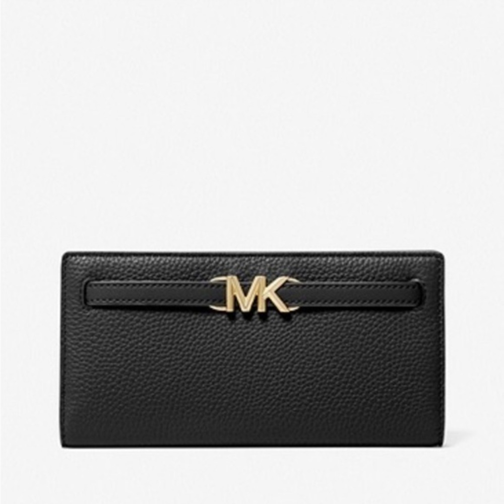 MICHAEL KORS Reed Large Pebbled Leather
Snap Wallet Black